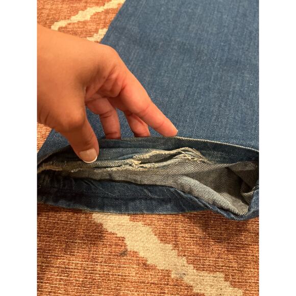 Womens 70s Vintage Time And Place Denim Flare Studded Jeans 10 - Picture 7 of 8